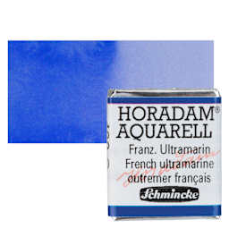 Schmincke Horadam Aquarell Artist Watercolor - French Ultramarine, Half Pan and swatch