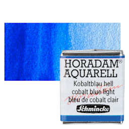 Schmincke Horadam Aquarell Artist Watercolor - Cobalt Blue Light, Half Pan and swatch