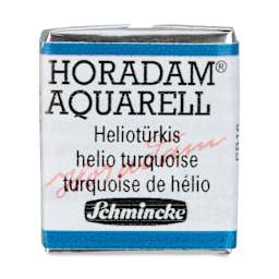 Schmincke Horadam Aquarell Artist Watercolor - Helio Turquoise, Half Pan