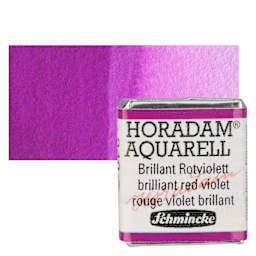 Schmincke Horadam Aquarell Watercolor - Brilliant Red Violet, Half Pan and swatch