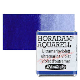 Schmincke Horadam Aquarell Watercolor - Ultramarine Violet, Half Pan and swatch