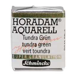Schmincke Horadam Aquarell Artist Watercolor - Tundra Green, Supergranulation, Half Pan