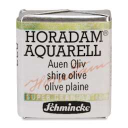 Schmincke Horadam Aquarell Artist Watercolor - Shire Olive, Supergranulation, Half Pan