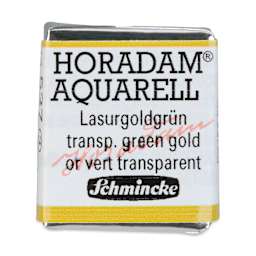 Schmincke Horadam Aquarell Artist Watercolor - Transparent Green Gold, Half Pan