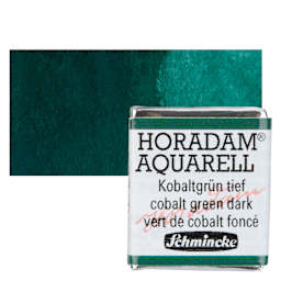 Schmincke Horadam Aquarell Artist Watercolor - Cobalt Green Dark, Half Pan and swatch
