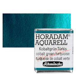 Schmincke Horadam Aquarell Watercolor - Cobalt Green Turquoise, Half Pan and swatch
