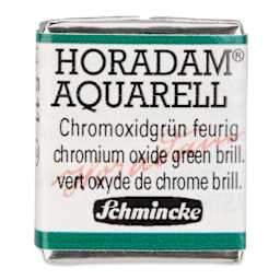 Schmincke Horadam Aquarell Watercolor - Chromium Oxide Green Brilliant, Half Pan