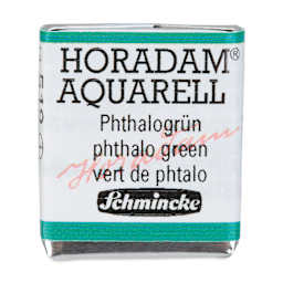 Schmincke Horadam Aquarell Artist Watercolor - Phthalo Green, Half Pan