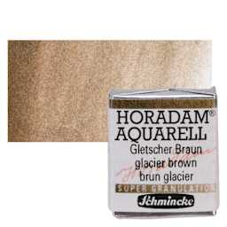 Schmincke Horadam Aquarell Artist Watercolor - Glacier Brown, Supergranulation, Half Pan and swatch