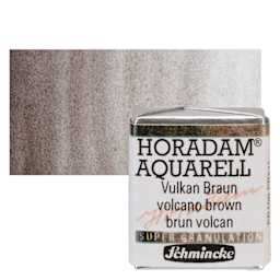 Schmincke Horadam Aquarell Artist Watercolor - Volcano Brown, Supergranulation, Half Pan and swatch