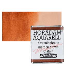 Schmincke Horadam Aquarell Watercolor - Maroon Brown, Half Pan and swatch