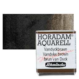 Schmincke Horadam Aquarell Watercolor - Vandyke Brown, Half Pan and swatch