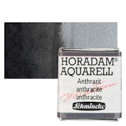 Schmincke Horadam Aquarell Watercolor - Anthracite, Half Pan and swatch