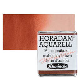 Schmincke Horadam Aquarell Watercolor - Mahogany Brown, Half Pan and swatch