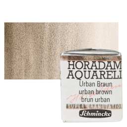 Schmincke Horadam Aquarell Watercolor - Urban Brown, Supergranulation, Half Pan and swatch