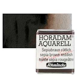 Schmincke Horadam Aquarell Watercolor - Sepia Brown Reddish, Half Pan and swatch