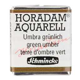 Schmincke Horadam Aquarell Watercolor - Green Umber, Half Pan