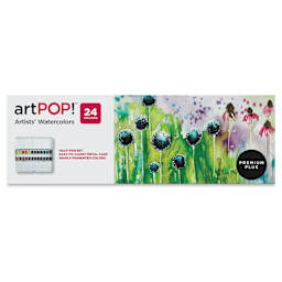 artPOP! Watercolor Half Pan Sets - Set of 24, Half Pans (Front of packaging)