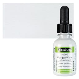 Schmincke Aqua Drop Watercolor - Opaque White, 30 ml bottle and swatch