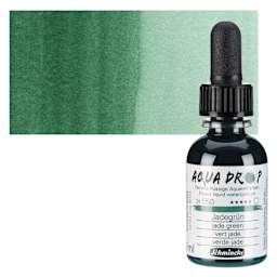 Schmincke Aqua Drop Watercolor - Jade Green, 30 ml bottle and swatch