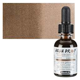 Schmincke Aqua Drop Watercolor - Burnt Umber, 30 ml bottle and swatch