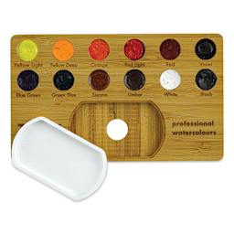 Tri-Art Bamboo Watercolor Set of 12 with mixing well removed