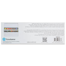 Niji Artist Watercolor Pan Set - Studio, Set of 24 (back of package)