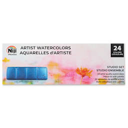 Niji Artist Watercolor Pan Set - Studio, Set of 24 (front of package)