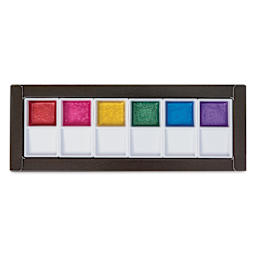 Grumbacher Japanese Watercolors - Set of 6, Glimmer Set included colors