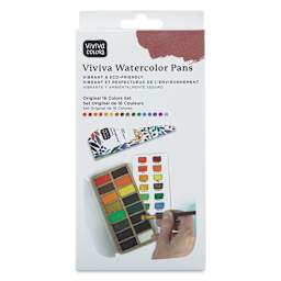 Viviva Watercolor Paint Pan Set - Original, Set of 16 front of package