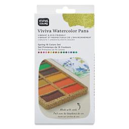 Viviva Watercolor Paint Pan Set - Spring, Set of 16 front of package