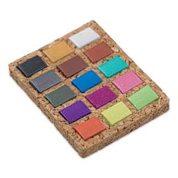 Viviva Watercolor Paint Pan Set - Metallic, Set of 15 