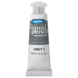 Derivan Rewettable Liquid Pencil Tube - Grey #3, 12 ml