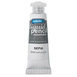 Derivan Rewettable Liquid Pencil Tube - Sepia, 12 ml