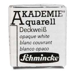 Schmincke Akademie Aquarell Watercolor Pan - Opaque White, Half Pan
