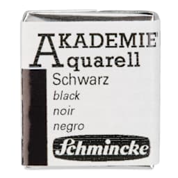 Schmincke Akademie Aquarell Watercolor Pan - Black, Half Pan