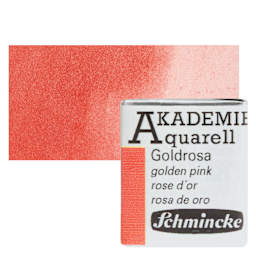 Schmincke Akademie Aquarell Watercolor Pan - Golden Pink, Half Pan and swatch