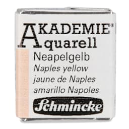 Schmincke Akademie Aquarell Watercolor Pan - Naples Yellow, Half Pan