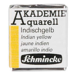 Schmincke Akademie Aquarell Watercolor Pan - Indian Yellow, Half Pan
