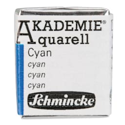 Schmincke Akademie Aquarell Watercolor Pan - Cyan, Half Pan