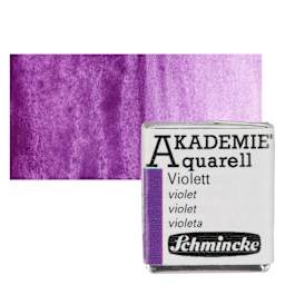 Schmincke Akademie Aquarell Watercolor Pan - Violet, Half Pan and swatch