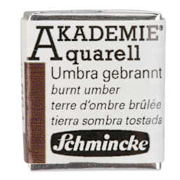 Schmincke Akademie Aquarell Watercolor Pan - Burnt Umber, Half Pan