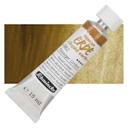 Schmincke Liquid Earth Watercolor Tube - Liquid Umber, 15 ml tube and swatch