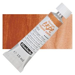 Schmincke Liquid Earth Watercolor Tube - Liquid Sanguine, 15 ml tube and swatch