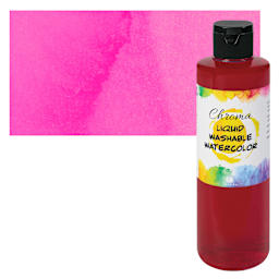 Chroma Liquid Washable Watercolor Paint - Pink, 8.4 oz, Bottle with swatch