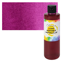 Chroma Liquid Washable Watercolor Paint - Magenta, 8.4 oz, Bottle with swatch
