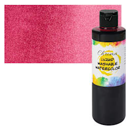Chroma Liquid Washable Watercolor Paint - Fuchsia, 8.4 oz, Bottle with swatch