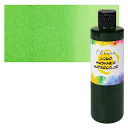 Chroma Liquid Washable Watercolor Paint - Green, 8.4 oz, Bottle with swatch