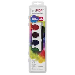 artPOP! Oval Watercolor Pan Set - Set of 8, Assorted Colors, packaging