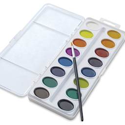 artPOP! Oval Watercolor Pan Set - Set of 16, Assorted Colors, close-up of open set